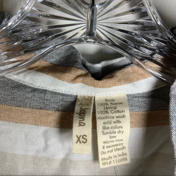 NWT Japna Multicolor Striped Button front Short Sleeve Dress XS - Picture 2 of 11